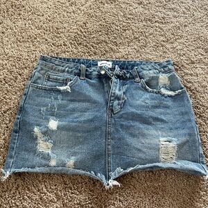 Superdown Classic Blue Denim Skirt